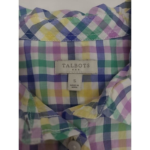 Talbots Button Up Shirt Women's Size Small Spring Plaid - Picture 4 of 6